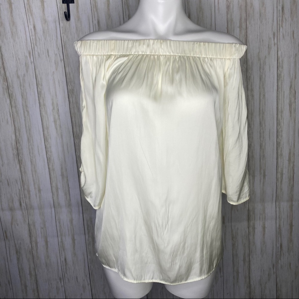 🍋 Belle Tweed Cream off the shoulder blouse